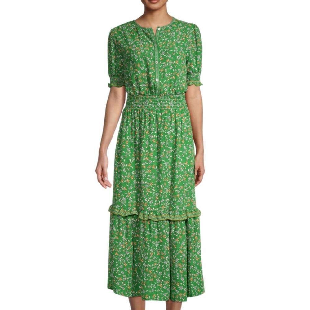 Max Studio Floral Blouson Midi Dress